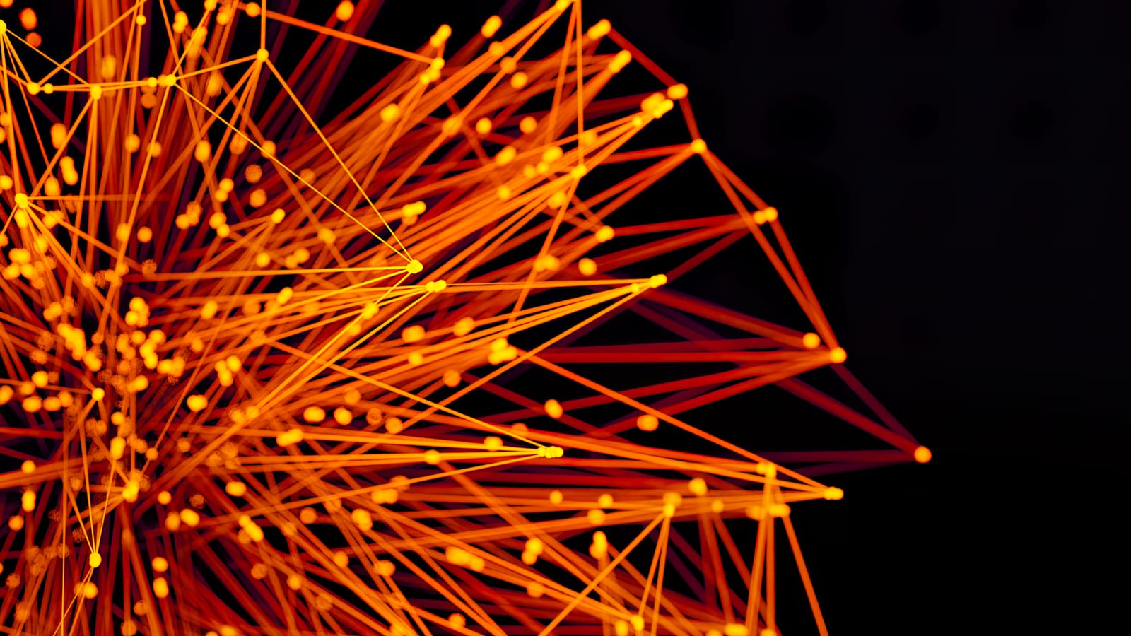 Abstract network of glowing nodes