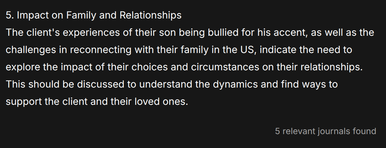 AI-generated clinical themes