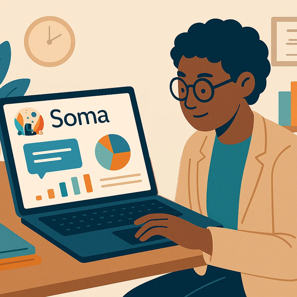 Clinician reviewing Soma dashboard